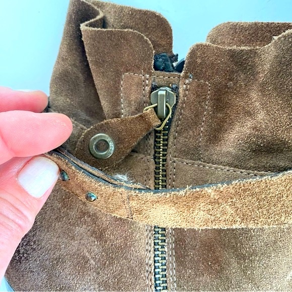 Paul Green Dallas Ankle Bootie In Earth Brown Suede - Size 8 - Picture 4 of 13